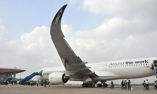 Hình ảnh Airbus A350 bay thử tại Việt Nam