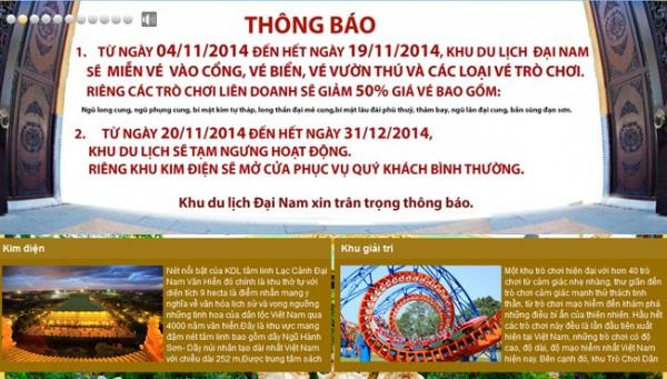 Đại Nam kéo dài thời gian mở cửa 